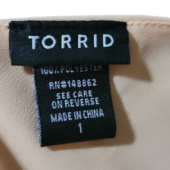 TORRID Flowy beachy Peach Criss Cross Neck Sleeveless Trapeze Tank Top Blouse L - Picture 7 of 8